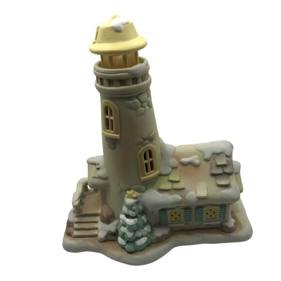 Helen Steiner Rice Collection Windows Of Gold Lighted Ceramic Lighthouse - Picture 2 of 13